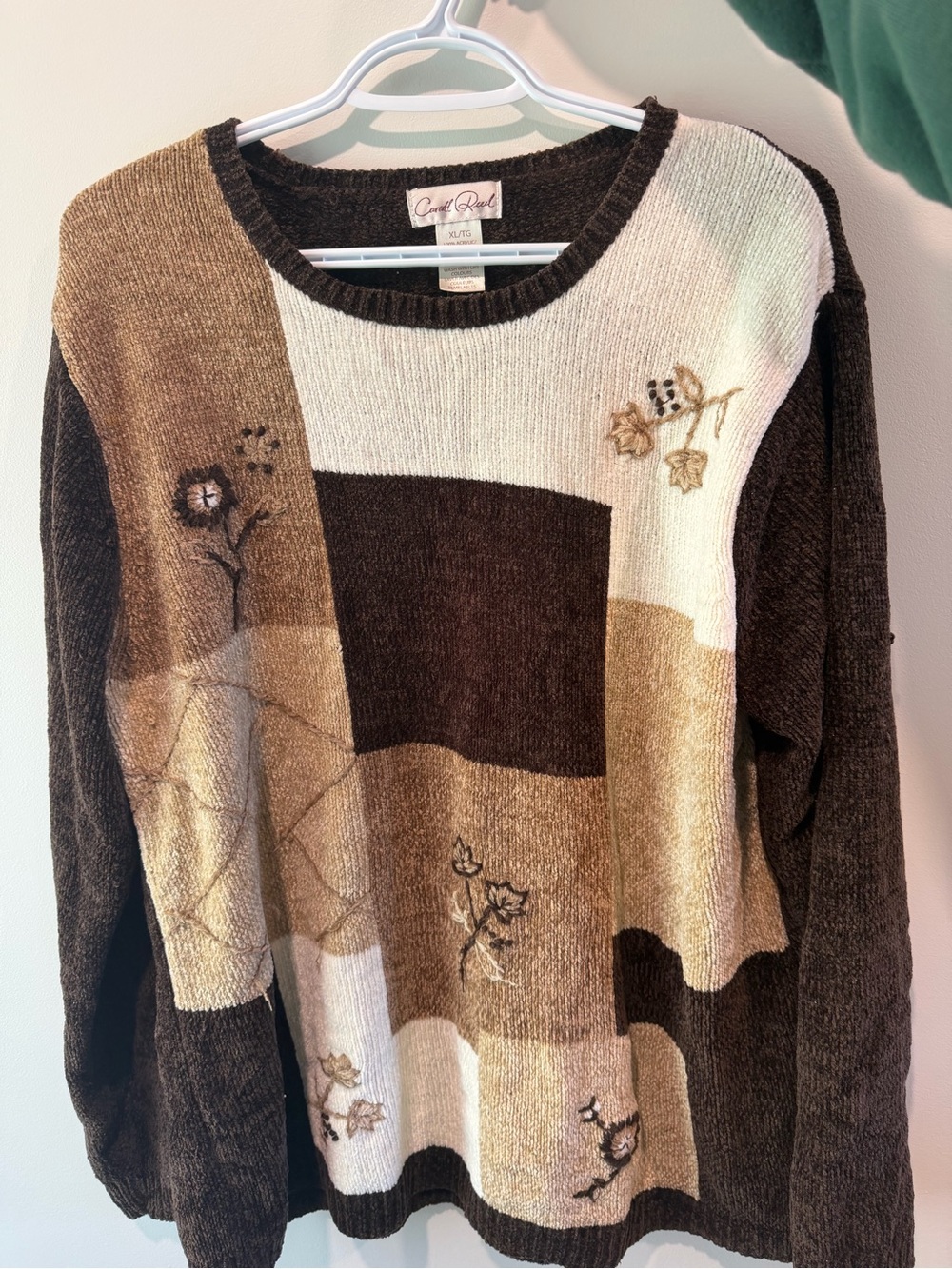 Rose Brown & Cream Patchwork Sweater